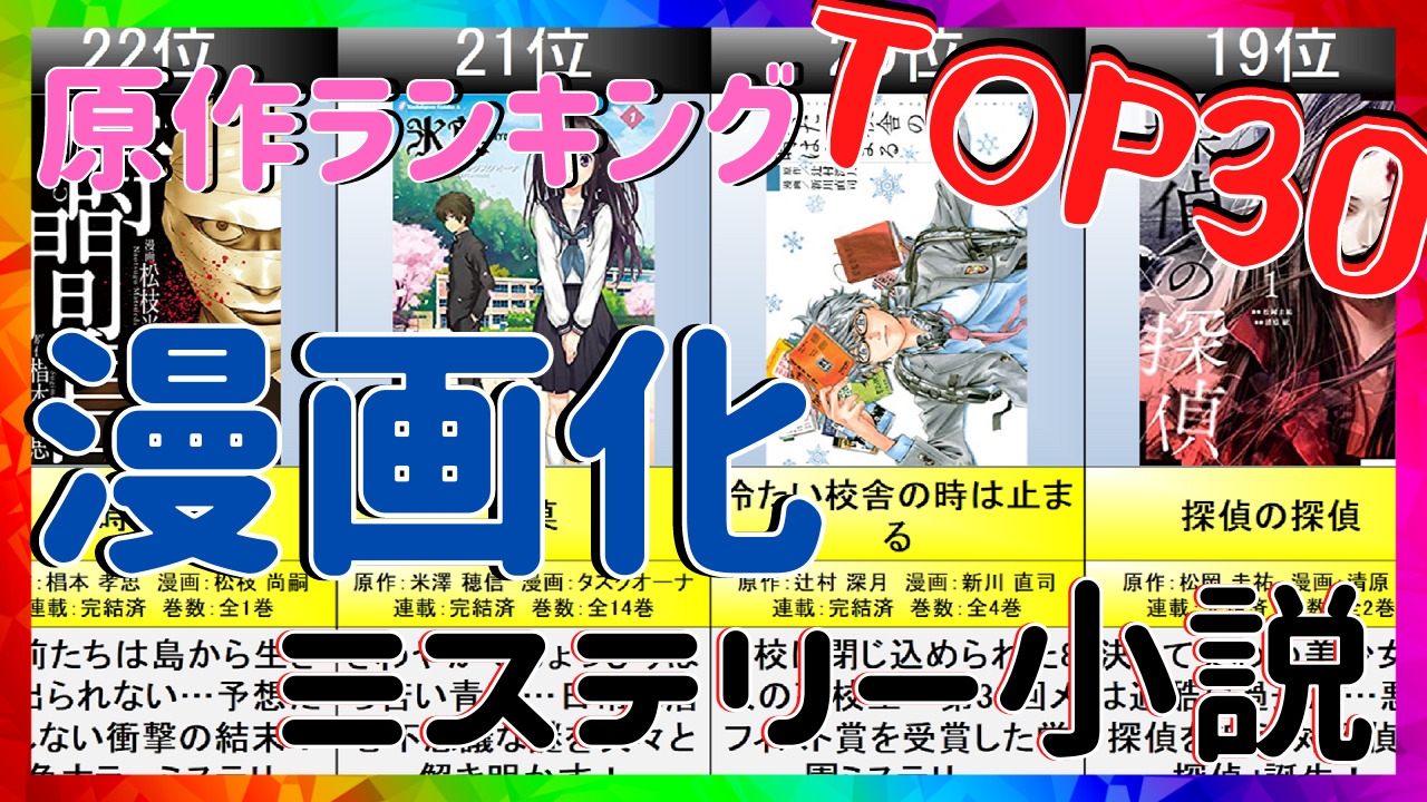 推理マンガの 原作 おすすめランキングtop30 万能鑑定士qの事件簿 掟上今日子の備忘録 憂国のモリアーティ 孤島パズル ミステリー小説ラボ